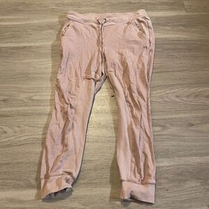 Kendall & Kylie womens pink cotton lounge pants elastic waist tapered leg sz med